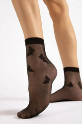 Fiore thin and transparent socks in a pattern of butterflies  Adomoo